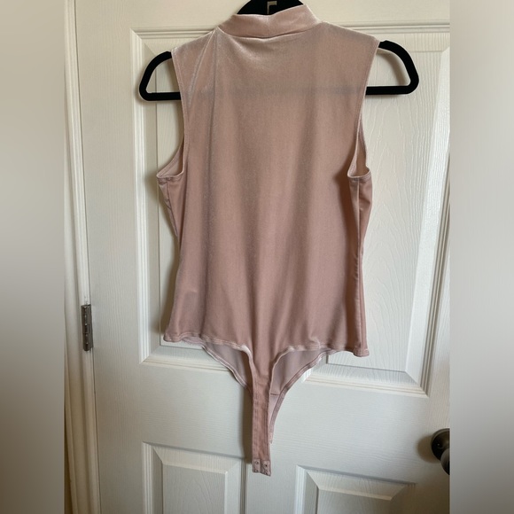 Guess Pink velour Mock Neck Bodysuit - medium - Picture 2 of 11